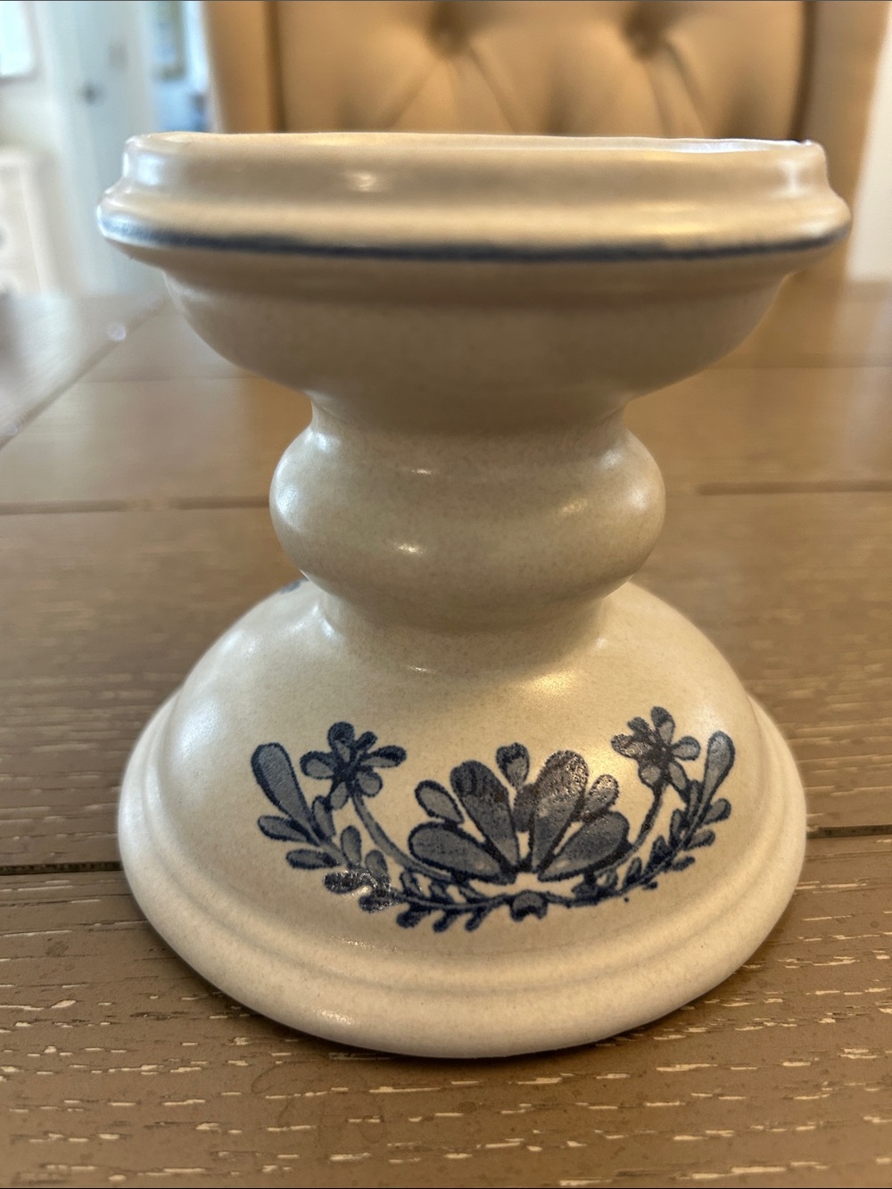 PFALTZGRAFF Blue Floral Stoneware Candle Holder